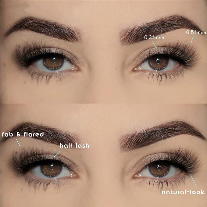 Half Lashes False Eyelashes Wispy Fake Lash Strips Natural Cat Eye Strip Eyelash Pack 10 Pairs Mink Half Lashes Cateye (Half-Flare Eyelash | 8-13mm)