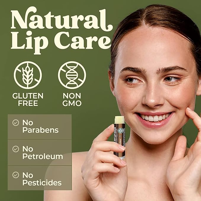 Earth's Daughter SPF Lip Balm 4-Pack - Lip Sunscreen, SPF 15, Organic Ingredients, Vanilla Flavor, Beeswax, Coconut Oil, Vitamin E - Hypoallergenic, Paraben Free, Gluten Free