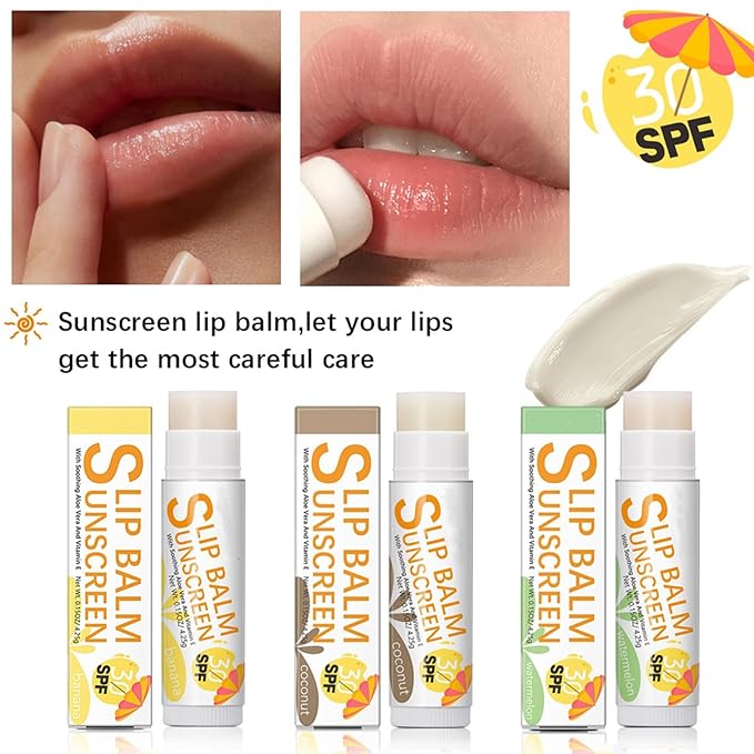 Spf 30 Lip Balm, 3Pcs Sunscreen Gilrs