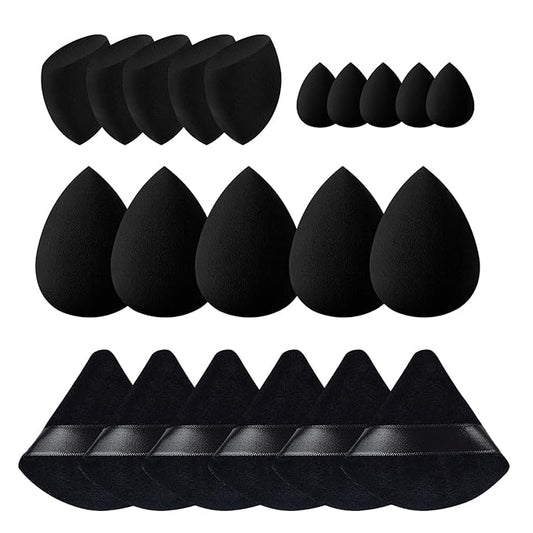 21 pcs Black Beauty Blender Makeup Sponge Bulk:Blender Sponges 21 Pcs for Liquid, Cream, and Powder, Multi-colored Pink make up sponges for foundation