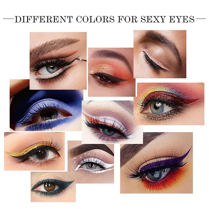MAEPEOR Gel Eyeliner 10 Colors Smooth Cream Matte Eyeliner Gel Longlasting Waterproof and Smudgeproof High Pigment Eyeliner with Brush (04 Nude)