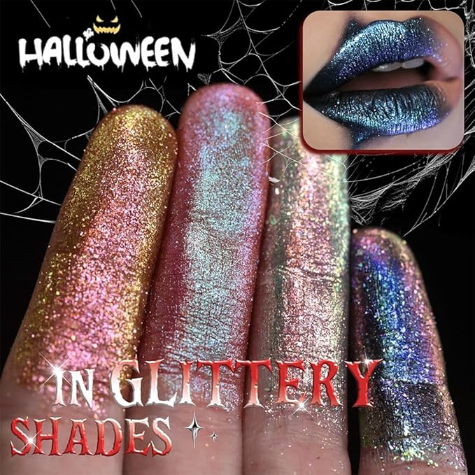 Kaely Glitter Metallic Lipstick, Shimmer Metallic Lipsticks for Women, High Pigmented Lip Gloss Long Lasting Waterproof Smudge Proof 24 Hour, Halloween Makeup, Vegan & Cruelty-Free, 06