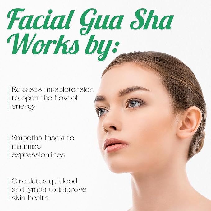 Full Body Gua Sha Tool and Facial Massage Tools, Ergonomic Bian Stone Handle Guasha Scraping for Neck/Arm/Back/Legs and Stomach Massager for Lymphatic Drainage & Cellulite (Black, Large)
