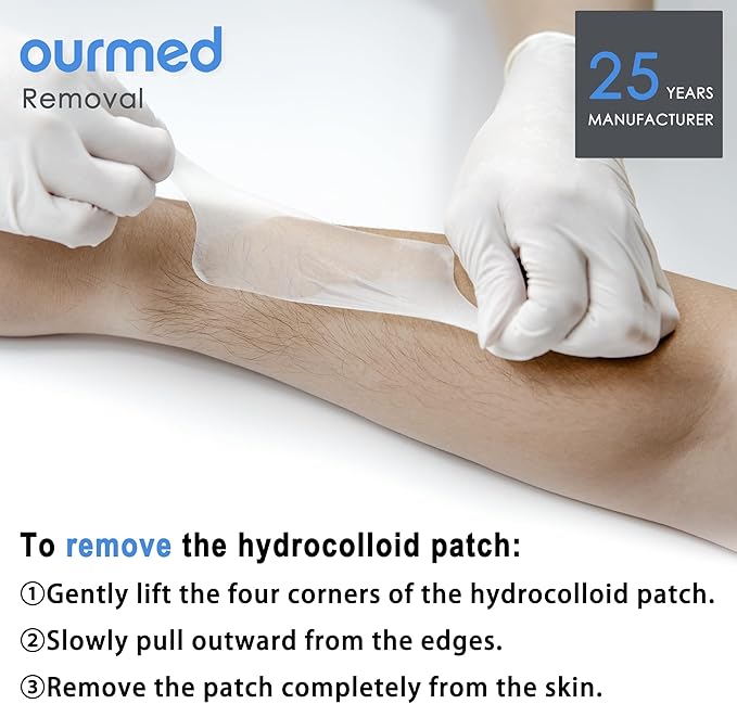 Hydrocolloid Bandages Large 4" x 4", Extra Thin Waterproof Wound Dressing with Adhesive for Light Exudate Wound, Blister, Acne, Superficial Wound Care, 0.5mm, 10 Pack