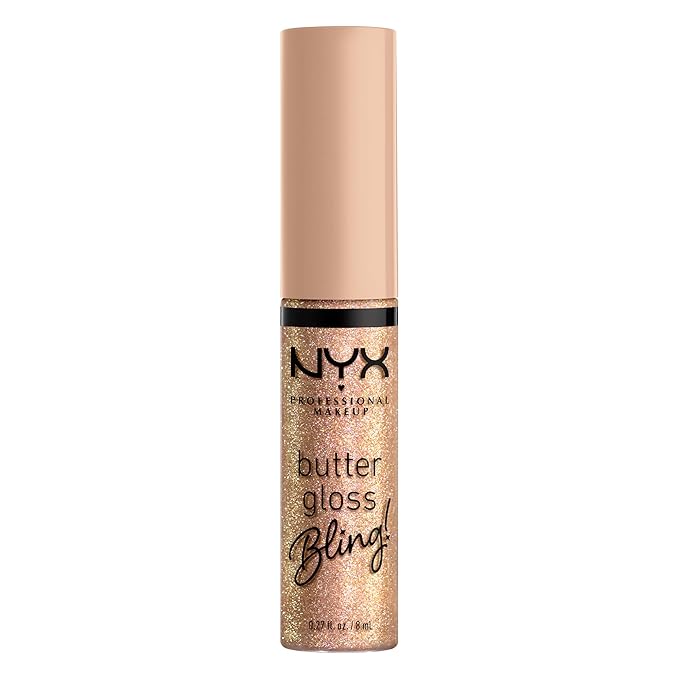 NYX PROFESSIONAL MAKEUP Butter Gloss Bling Lip Gloss, Non Sticky and Shiny Vegan Lip Makeup - Bring The Bling