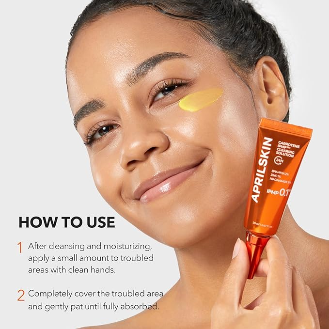APRILSKIN Carrotene IPMP™ Clearing Solution || Quickly soothes troubled areas and helps clear blemishes | Formulated with BHA, AHA, Niacinamide & Zinc Oxide | Vegan, Cruelty-Free (0.67fl.oz.)