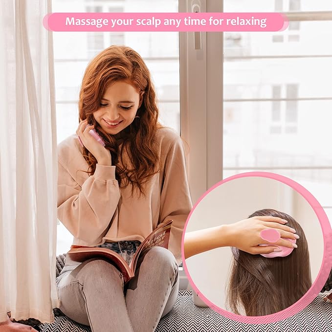 URTHEONE Scalp Massager Shampoo Brush, Soft Silicone Scrub Brush, Relax Scalp, Reduce Dandruff, Promote Hair Growth, Scalp Scrubber for Wet/Dry Hair, Shower Care Tool (Black)