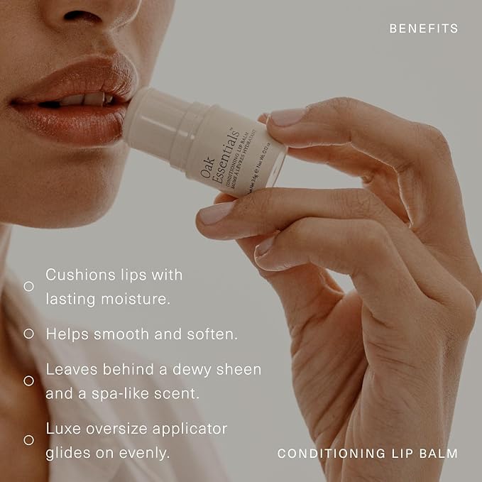 Oak Essentials Conditioning Lip Balm | Nourishing Antioxidant Lip Care with Shea Butter & Botanical Oils | Clean Moisturizing Balm for Dry, Chapped Lips, 3.6g
