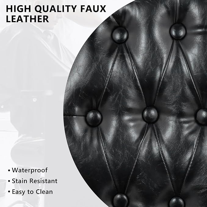 Retro Barber Chair Heavy Duty Professional Salon Chair Reclining, Hydraulic All Purpose Hairdressing Chair for Hair Stylist, Barbershop Beauty Spa Shampoo Equipment, Gold&Black