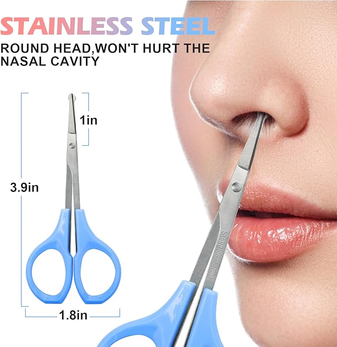2 Pcs Eyebrow Scissors for Women， Small Scissors Beauty for Facial Hair, Beard, Ear, Nose, Moustache， Stainless Steel