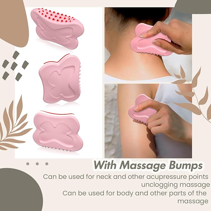 Silicone Gua Sha Tool for Face & Body – Massage & Lift, Acupressure Points Relief, Muscle Relaxation, Dampness Removal – Reusable & Easy Clean for Neck, Nose, Forehead