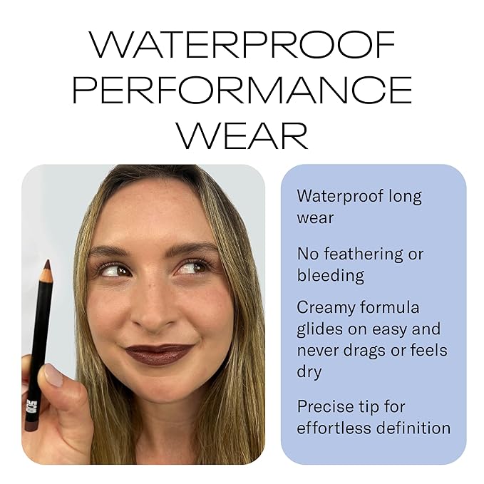 MOB Beauty Smooth Precision Waterproof Lip Liner M147 Chocolate Port – Long-Wearing, Glide-On Formula with 100% Natural Ingredients, Vegan and Cruelty-Free, Plastic-Free Formula and Packaging