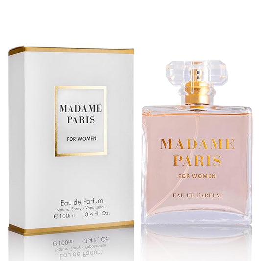Madame Paris for Women Eau De Parfum 3.4 Oz Pure Femininity in a Bottle Delicate Floral Scents of Jasmine and May Rose A Fragrance That Will Get You Noticed Cruelty Free Perfume Precious Gift