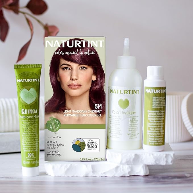 Naturtint 5M Light Mahogany Chestnut Permanent Hair Color (Pack of 6), Ammonia Free, Vegan, Cruelty Free, up to 100% Gray Coverage, Long Lasting Results (Packaging may vary)
