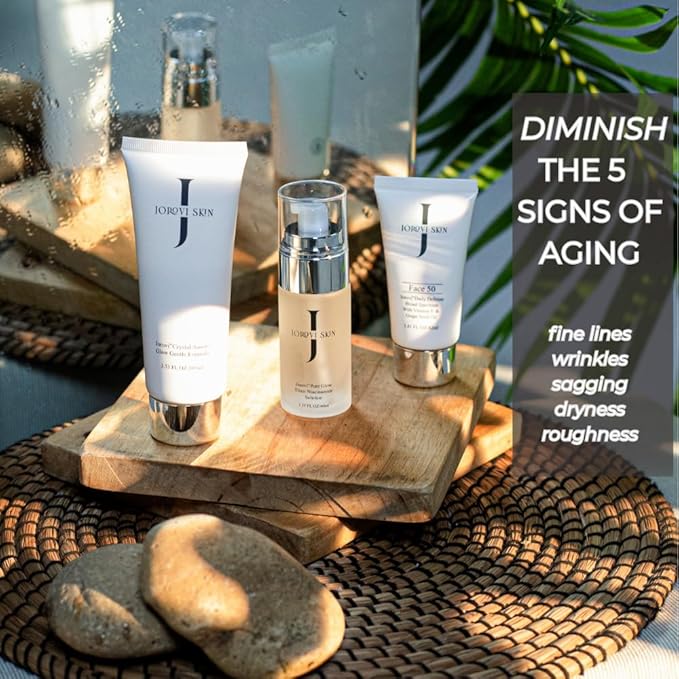 Jorovi Beauty Complete Skincare Set -6- Piece Regimen with Cleanser, Toner, Face Serum, Eye Cream, Facial Moisturizer, and SPF 50 Lotion Kit for Women & Teens (Skin care Gift Set)