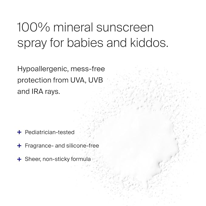 Supergoop! Sunnyscreen 100% Mineral Spray SPF 50, 3.4 fl oz - Face & Body Sunscreen for Babies & Kids - 100% Non-Nano Mineral Formula - Pediatrician Tested, Hypoallergenic, Fragrance & Silicone Free
