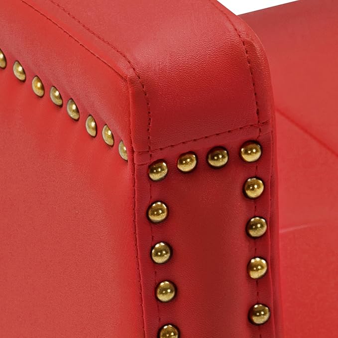 BarberPub Salon Chair for Hair Stylist Hydraulic Barber Styling Chair, Beauty Spa Equipment 8813 (6" Seat Height Adjustment) (Red)