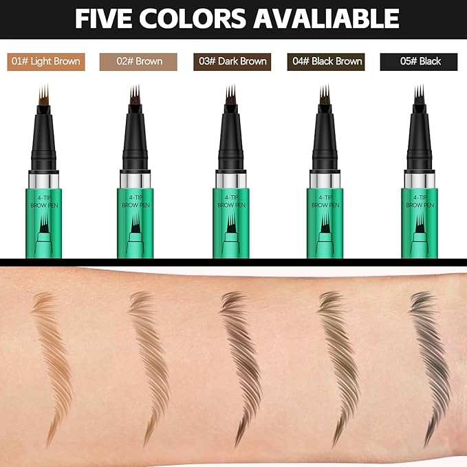 Microblading Eyebrow Pen，Waterproof Brow Pen Micro 4 Point,Eyebrow Makeup Pencil for Women to Effortlessly Create Hair Like Natural Brows，Long Lasting & Smudge-proof