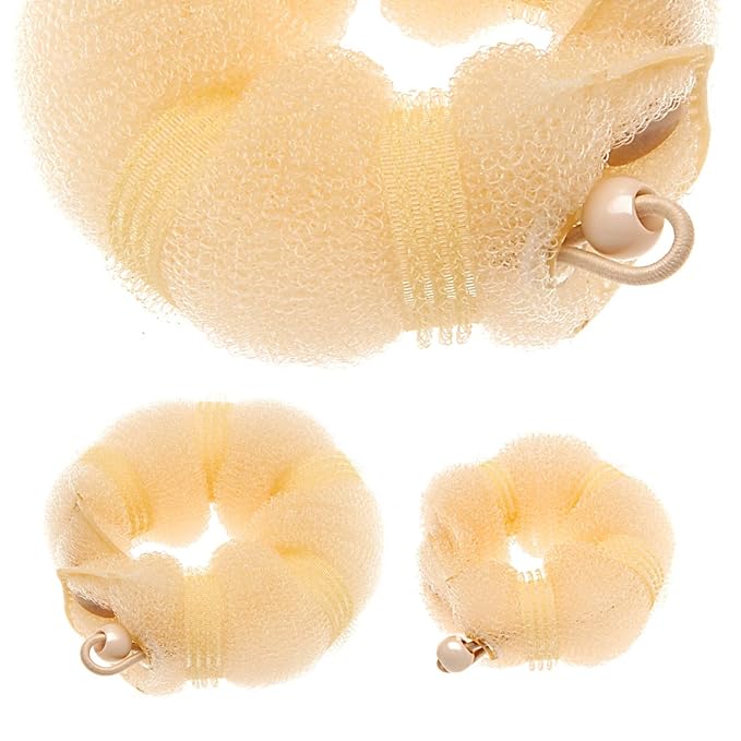 Goldrose Beauty Hair Styling Tools - 2 Pieces Magic Twist Ring Former Shaper Doughnut Chignon Maker for Small & Large Buns (Blonde)