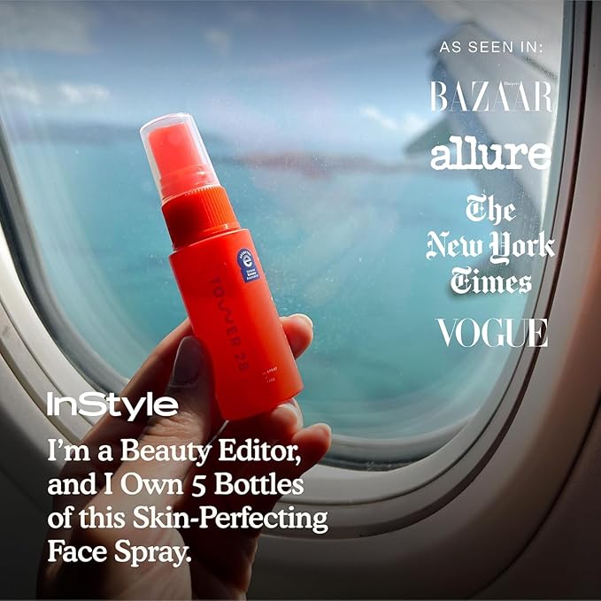 Tower 28 SOS Daily Rescue Spray Duo for Sensitive Skin, Hypochlorous Acid Spray Helps Reduce Redness and Breakouts, Full Size and Travel Size