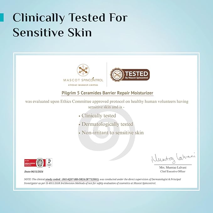 Pilgrim Korean Cica Moisturizer with 5 Ceramides & 2% Niacinamide Glow Gel Sunscreen SPF 50 PA+++ | Hydration, Barrier Strength & Bright Glow | Lightweight & Non-Sticky