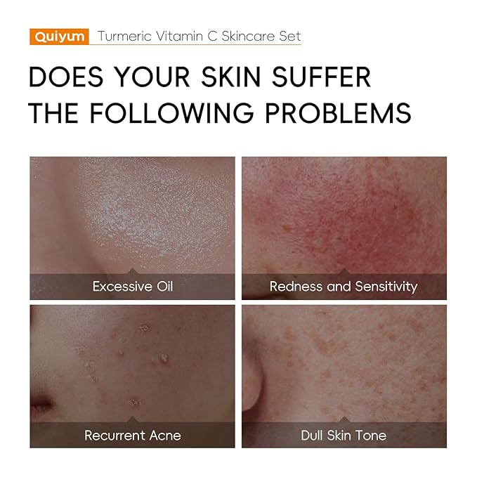 Skin Care Set, Turmeric Vitamin C Skincare 7PCS - Skin Care for Women, Facial Skin Care Routine Set Kit, Dark Spot Remover for Face, Reduce Acne, Gifts Sets