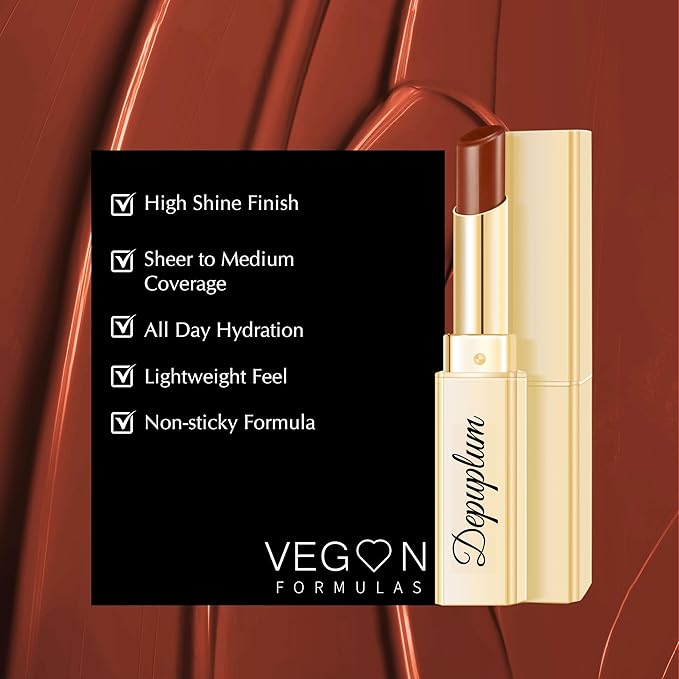 Brown Lipstick for Women Hydrate Cream Lipstick Moisture Lip Gloss Sheer-Medium Coverage Shine Long Lasting Lipsticks for Dry Lips, DM94 Caramel