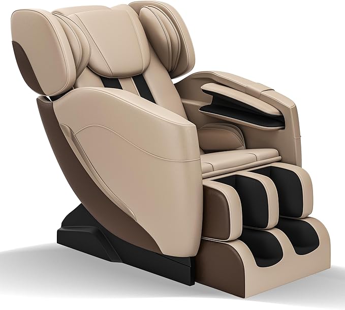 2025 Massage Chair Full Body, Zero Gravity Recliner with 6 Auto Modes, Foot Massage, Heating, Bluetooth, Khaki