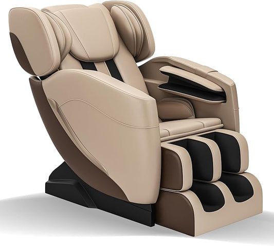 2025 Massage Chair Full Body, Zero Gravity Recliner with 6 Auto Modes, Foot Massage, Heating, Bluetooth, Khaki