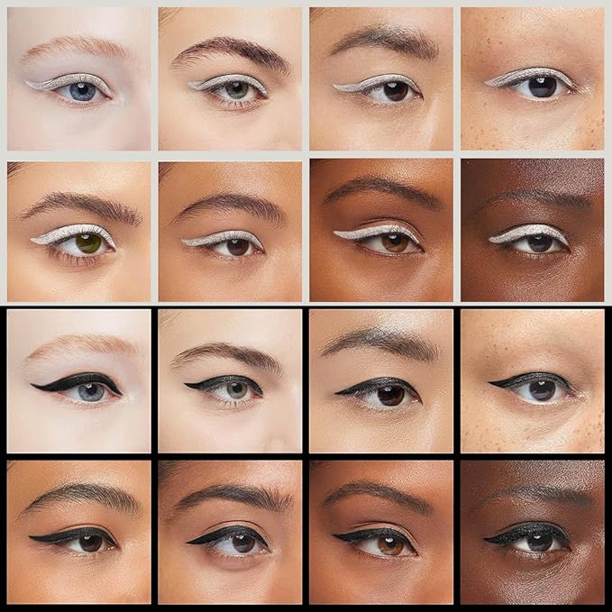 evpct 2Pcs Black Silver Gel Eyeliner Pencil Eye Black Face Paint Stick Makeup Set Waterproof Matte Cream Crayon Eyeliner Pencil Set Cat Eye Liners Eyeshadow delineador de ojos contra el agua