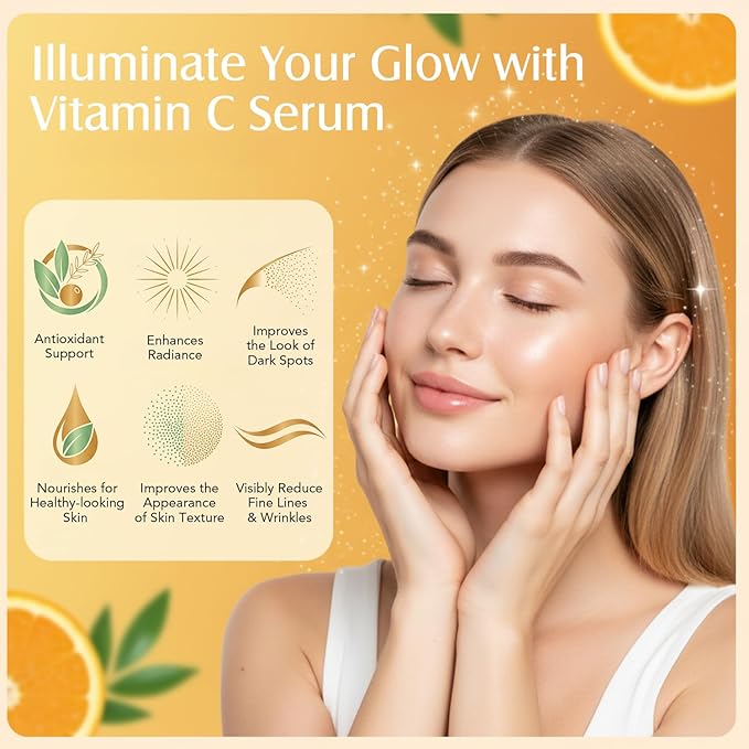 Vitamin C Serum for Face, Anti Aging Vitamin Illuminating Brightening Serum with Niacinamide,Hyaluronic Acid & VE, Skin Care for Evens tone, Dark Spot Corrector, Hydrates, Reduces Wrinkles,1.35Fl Oz