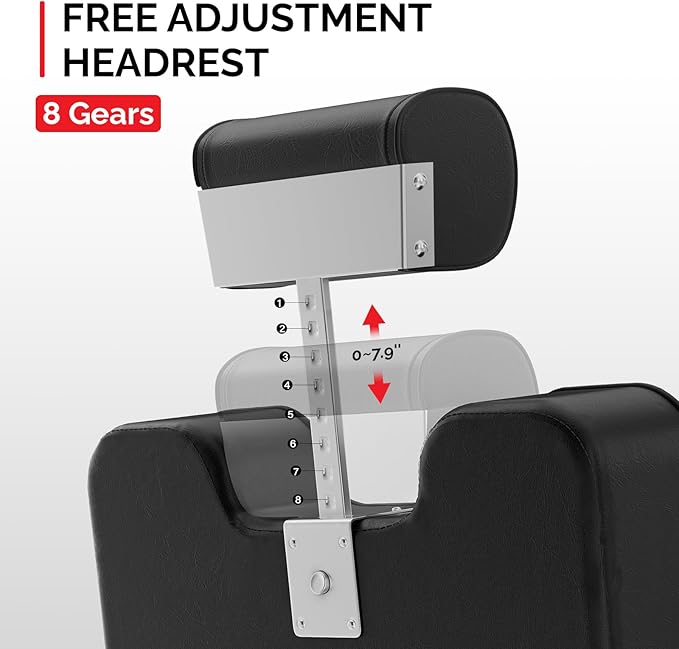 OmySalon Vintage Barber Chair All Purpose Wide Seat, 360° Swivel,Reclining Salon Chair Heavy Duty for Barbershop Beauty Spa Shampoo