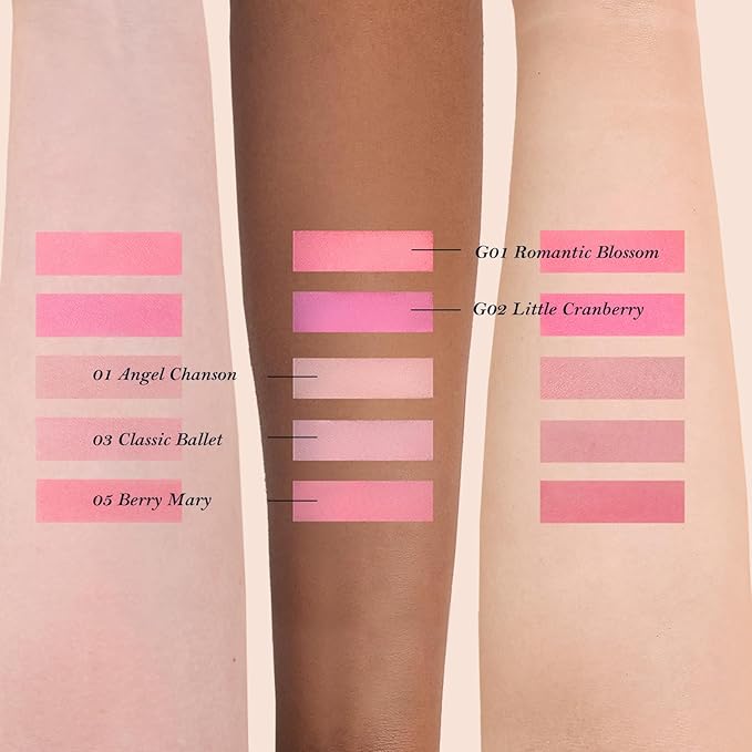 Flower Knows Strawberry Rococo Embossed Blush;Berry Matte Finish;Buildable & Blendable Powder Blush for cheeks,Highly Pigmented;Natural Flush for All Skin Tones(05 Berry Mary, 5g)