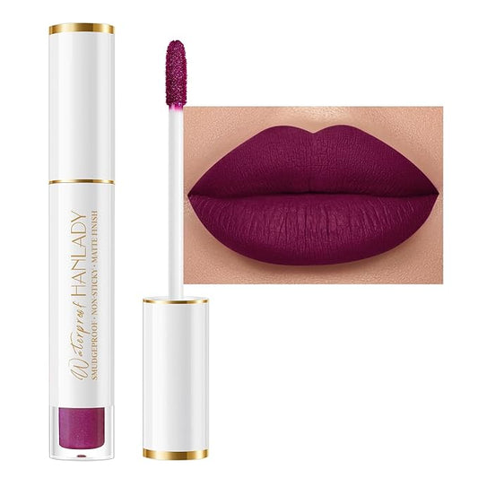 Dark Purple Lipstick Long Lasting Lipsticks for Women Pigmented Smudgeproof Transferproof Vegan Cruelty Free Chestnut Lip Makeup, A55 Summer