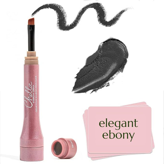 Chella Eyebrow Cream, Elegant Ebony - Vegan, Cruelty Free, Paraben Free, Gluten Free Eyebrow Pomade Makeup - Long Wearing, Velvet Consistency, Water Proof