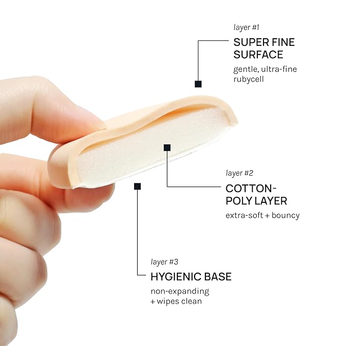 AOA Studio Silky Silicone Makeup Sponge Set, Reusable Cosmetic Applicators Extra Soft Rubycell Makeup Sponges (Peach)