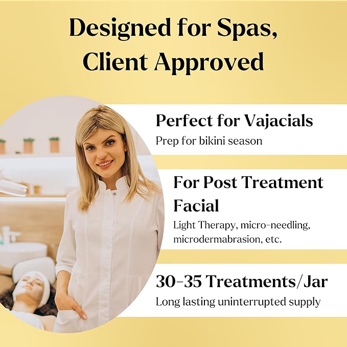 VogueNow Jelly Face Mask for Facials - 24K Gold Hydrating, Brightening & Nourishing Jelly Mask with Free Jade Roller & Spatula | Professional Hydrojelly Masks | Vajacial Jelly Mask Powder | 23 Oz Jar