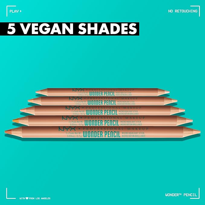 NYX PROFESSIONAL MAKEUP Wonder Pencil, Multi-Use Micro Highlighter & Concealer Stick - Medium Peach