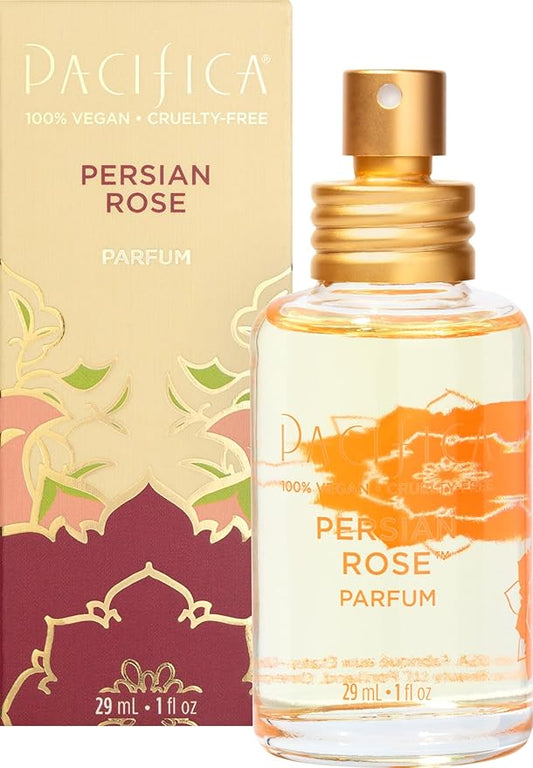 Pacifica Beauty, Persian Rose Clean Fragrance Spray Perfume, Made with Natural & Essential Oils, Fresh Rose Scent, Vegan + Cruelty Free, Phthalate-Free, Paraben-Free, Gifts for Her, 29 ml. 1 fl. oz