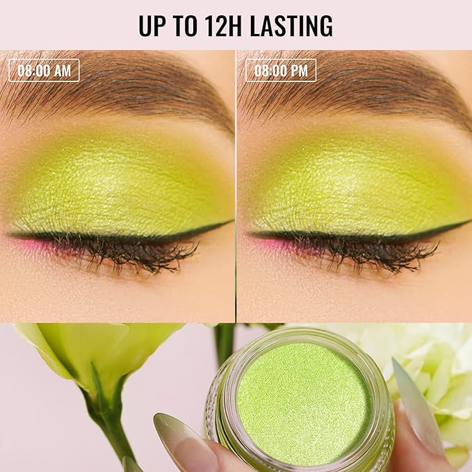 Oulac Cream Eyeshadow also for Highlighter Large Capacity Highly Pigmented Eye Shadow Waterproof &Long Lasting with Moisturizing Formula, Shimmer Glitter Eye Makeup Set 3