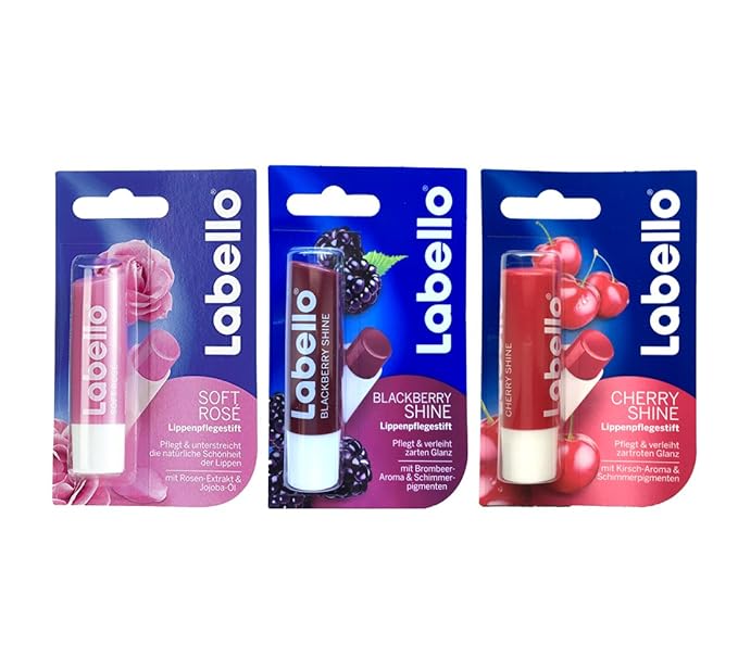 Labello Soft Rose, Labello Blackberry Shine, Bundle
