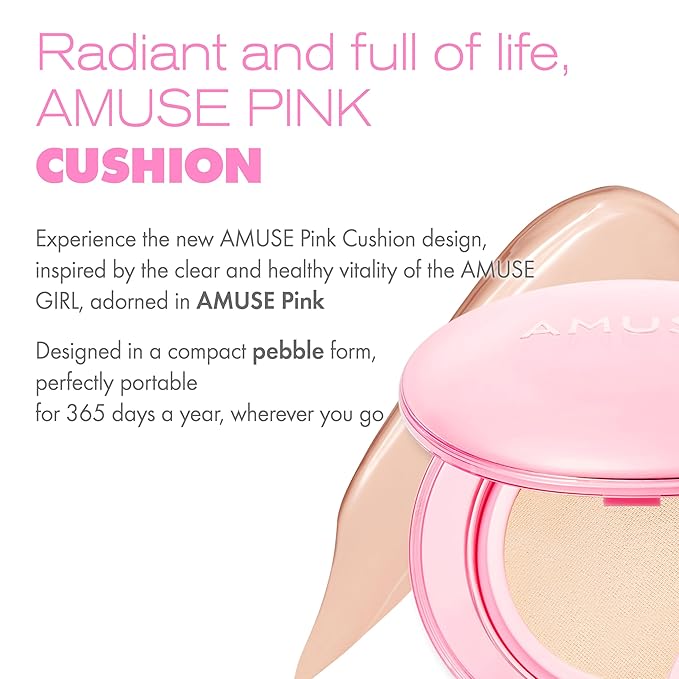 Amuse SEOUL DEW POWER VEGAN CUSHION FOUNDATION (1.5 NATURAL) | Dewy, glow, long-lasting, double coverage, clean beauty, lightweight, natural look, foundation for sensitive skin, hydrating cushion