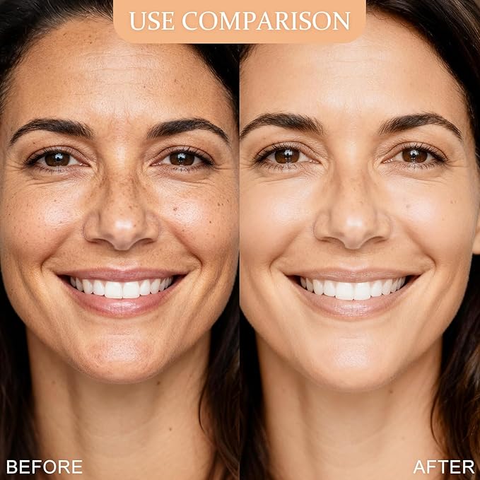 Magic Minerals AirBrush Foundation with Nanoscale Powder - HECI BEAUTY Flawless Finish Makeup,Silk Airbrush Spray & Kabuki Brush - Anti-Aging Ingredients for Smooth Radiant Skin,Light Meuium Sand