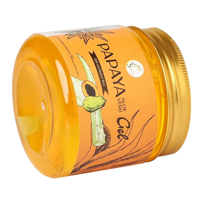 SVATV Papaya Aloe Vera Gel | Wrinkle reduction | Exfoliate the Skin | Helps in Skin Problems | Paraben & Sulfate Free - 200g | 7.05 Oz | 0.44 Lbs