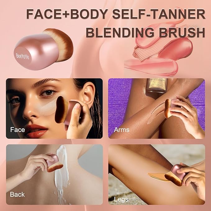 Extra Large Body Makeup Brush for Self Tanner,75mm Face Leg Makeup &Body Kabuki Blending Brush for Tanning Lotion,Wide-headed Bronzer Brush,Body Coverage Applicator for Tattoo Cover up Makeup
