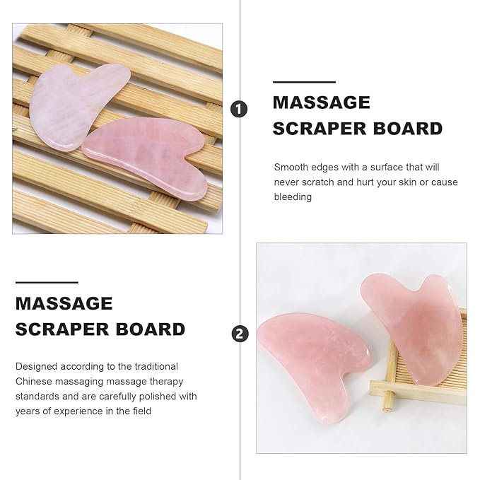 rosenice Gua Sha Facial Tools Guasha Tool Gua Sha Jade Stone for Face Skincare Facial Body Acupuncture Relieve Muscle Tensions Reduce Puffiness Festive Gifts (Pink)