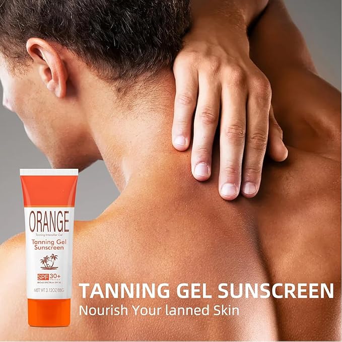 Sun Tanning Gel with SPF 30 Sunscreen, Hydrating & Moisturizing Formula Sunscreen, Travel Size Fast-Absorbing Tan Accelerator Sunscreens, Gentle Sun Protection for All Skin Types