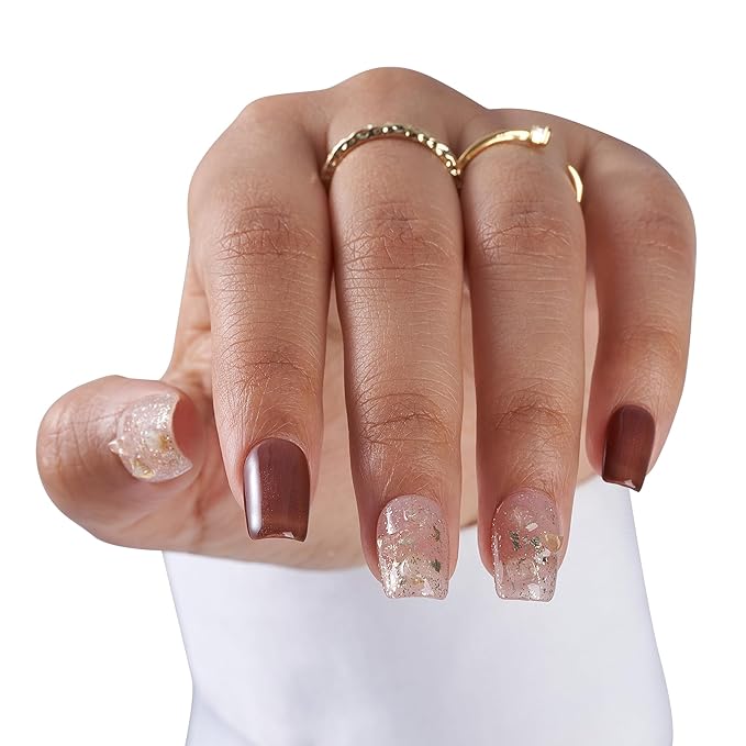 Medium- Nude Luxe French Tip Press-On 10 Nails Manicure Kit for Women | Custom Handcrafted Nail Glue, Dual Nail File, Cuticle Stick & Buffer Block | Measure Before Ordering