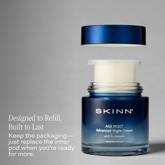SKINN Advanced Night Cream for Face, 1.7 Fl Oz - Deep Wrinkle Cream for Women & Men for Fine Lines, Uneven Skin Tone & Sagging Skin - Facial Moisturizer Skin Care for Vibrant & Healthy-Looking Skin