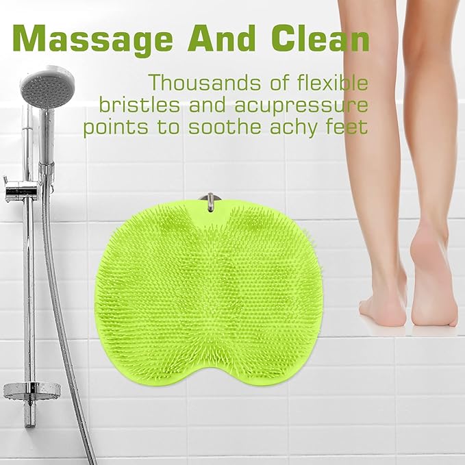 Shower foot scrubber mat back